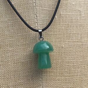 Handmade Genuine Stone Mushroom Amulet Necklace